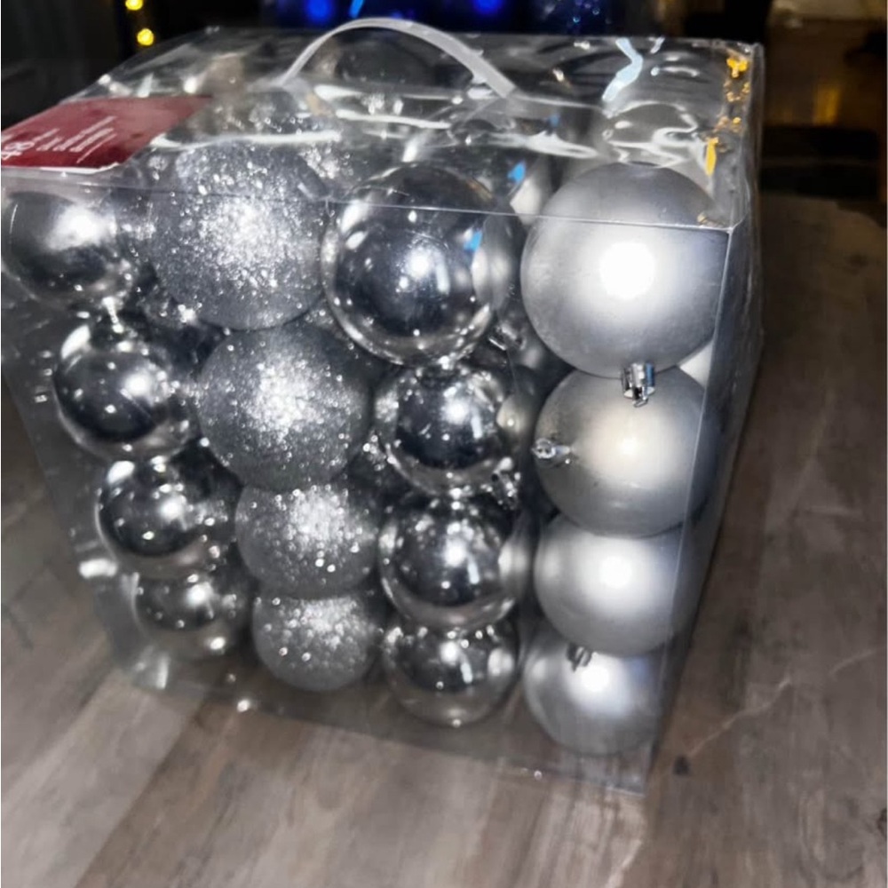 Silver Holiday Ornament Set